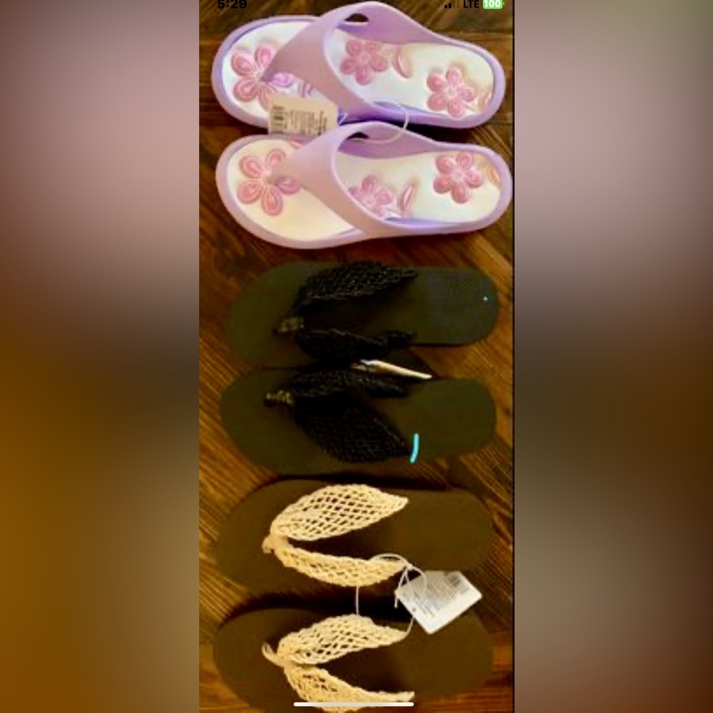 NWT Set of 3 Ladies Sandals/Flip Flops